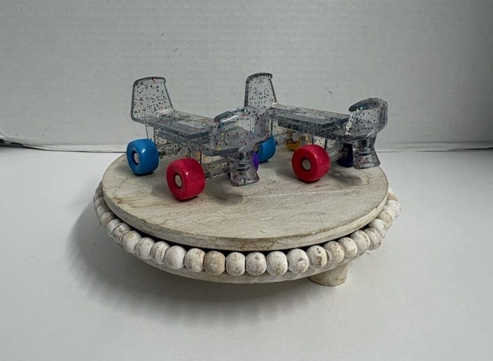Build-a-Bear Workshop Rainbow Glitter Roller Skates Shoe Attachments - Picture 2 of 10